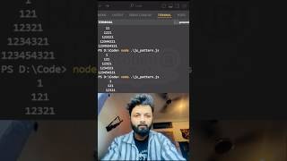 Javascript Palindrome Pyramid Pattern | Javascript Tutorial #shorts #javascript #codingshorts