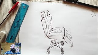 Let's Draw - EASY 1pt Perspective gaming chair