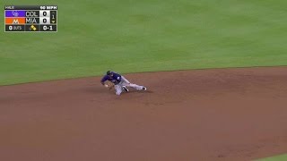 Tulo makes a diving stop, fires to second