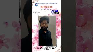 Ashwin Kumar Actor@ Excelsior  2k24@Jerusalem College of Engineering (Autonomous)