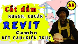 Tự học revit | Revit kết cấu | kiến trúc | Vẽ dầm xiên revit | cắt dầm trong revit | BIM Edu #22