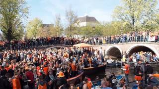 Koningsdag/King's Day 2015 along Prinsegracht, Amsterdam, Netherlands