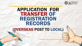 [2025 NLE Voter Registration] Application for Transfer (Overseas to Same Local)
