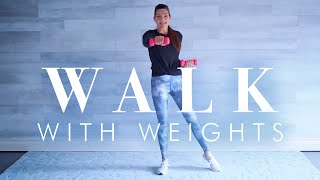 Walking Workout with Weights for Beginners & Seniors // Low Impact Cardio