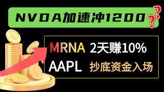 美股 NVDA还能追涨吗？MRNA 2天赚10%需要获利了结？TSLA、AAPL低位依旧有布局机会！本期股票MRNA AAPL NVDA TSLA JNJ