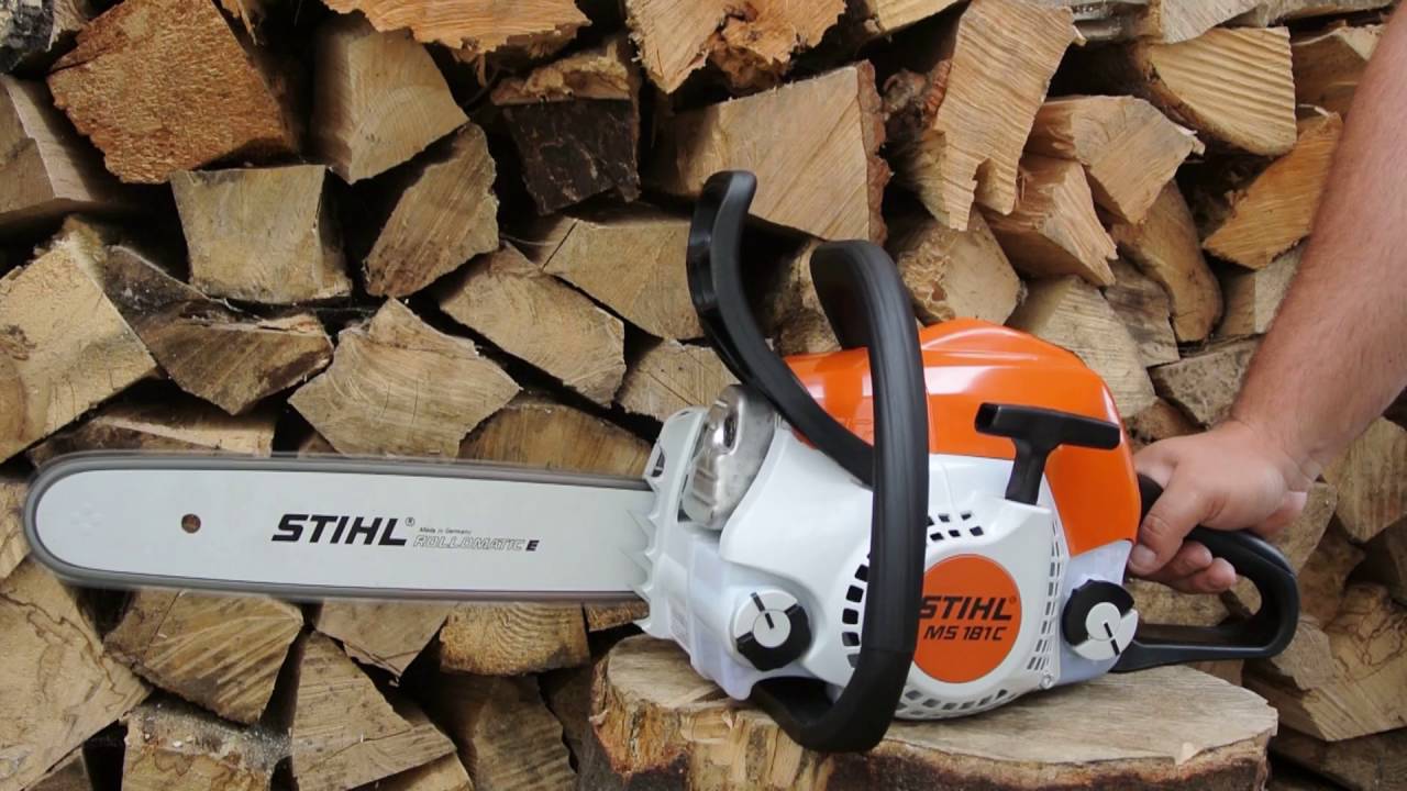 Starting STIHL MS181C B-E Chainsaw - YouTube