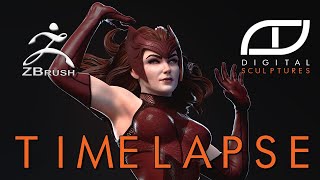 Zbrush Time Lapse - Sculpting Scarlet Witch bust