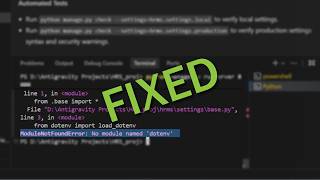 ModuleNotFoundError - No module named dotenv - SOLVED