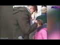 ukrainian father says goodbye to daughter as he stays behind to fight against russia viral video