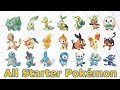 All Starter Pokémon and their Evolutions