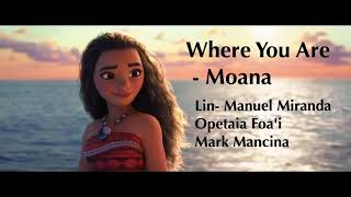 Where you are - Moana (lyrics)