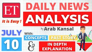Economic Times || Daily News Analysis for beginners || Daily News July 10|| GK Current Affairs today