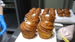 Korean Factory Food / Full Of Cream ! Making Crispy Cruffin Croissant + Muffin