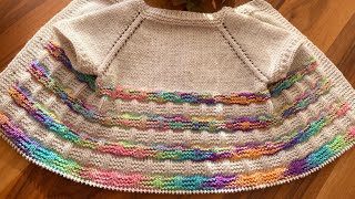 2 Renkli Yakadan Başlama Efsane Bebek Örgü Modeli / Renklerin Uyumuna BAYILACAKSINIZ #knitting