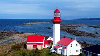 POINTE MITIS - Lighthouse Point.Métis-sur-Mer. Panoramic drone view / Relaxation \u0026 meditation moment