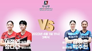 이정연,정다나(양산시청) VS 김하은,박주현(화성시청) 2023 두나무 한국프로탁구리그