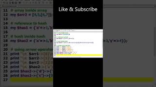 The Arrow Operator program in Perl || #shorts, #perl