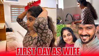 FIRST DAY AS A WIFE 😍 | ഭർത്താവിന്റെ വീട്ടിൽ ആദ്യ ദിവസം 🥹 | HOME TOUR | PULLOTHI