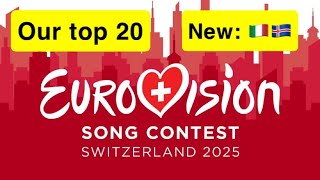 Eurovision 2025 - Our Top 20 (so far)