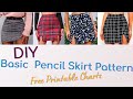 beginner skirt tutorial | how to make  basic pencil skirt pattern