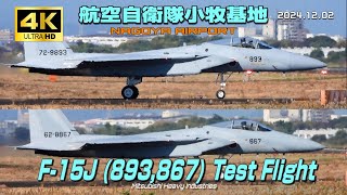 【4K】航空自衛隊小牧基地　F-15J (893, 867) Test Flight