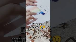 How to Draw a Rainbow🌈 and Clouds Easy with Coloring #Shorts