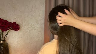 АСМР медленное расчесывание и массаж головы | ASMR slow combing and head massage ✨