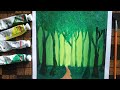 Forest with acrylic colours @kaur's arena #acrylic #easy #viral #art #painting #colours