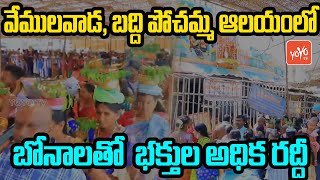 వేములవాడ శ్రీ బద్ది పోచమ్మ ఆలయంలో భక్తుల రద్దీ | Vemulawada Baddi Pochamma Temple | YOYO TV NEWS