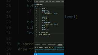Draw tree using turtle python #coding #python #programming #shorts