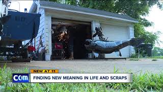 Elyria man using old car scraps to weld metal statues after turning his life around