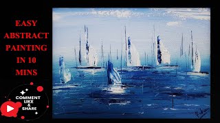 Easy Abstract Painting demo | sailing boat | for beginners | Satisfying | Step by step | Art attack