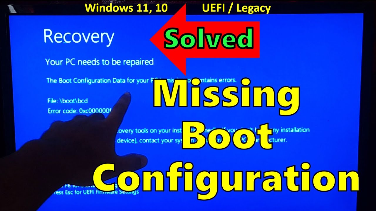 How To Fix Missing Boot Configuration In Windows 11 UEFI (Easy Tutorial ...