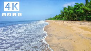 Walking on Beautiful Indian Ocean Beach at Kerala | Ocean Waves screensaver| Ocean sounds for sleep