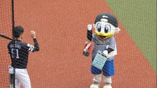 ズーちゃん 恒例の上林誠知選手とのじゃんけん勝ってめっちゃ喜ぶ♪福岡ソフトバンクホークスファンに報告♪