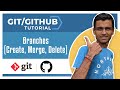 Git Tutorial 6: Branches (Create, Merge, Delete a branch)
