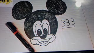 333 To Mickey Mouse Cartoon Drawing Very Easy-Step By Step🥰🥰🥰🥰 #mickeymouse