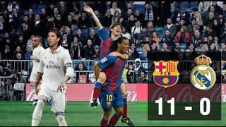 Barcelona 11 - 0 Real Madrid ||Clásico 2007 | LaLiga | Ronaldinho & Messi -Parodia