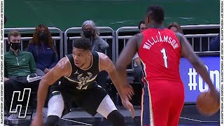 Zion Punishes Giannis For Looking Away - Pelicans vs Bucks | February 25, 2021