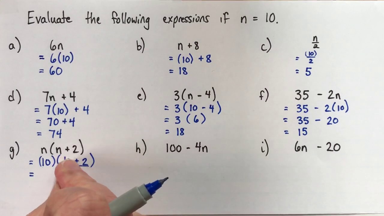 How To Evaluate Algebraic Expressions - YouTube