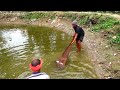 Sandeep Dada Catching Fish by Using the Fishing Net in the Morning