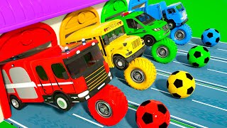 Wheels on the Bus + Finger Family Song | Soccer Balls & Police Car |Baby Nursery Rhymes & Kids Songs