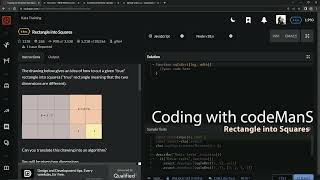 Learn JavaScript | Codewars 6 kyu Season 2 - Rectangle into Squares