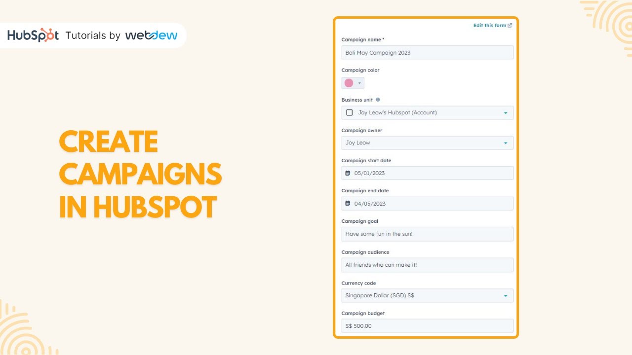 How To Create Campaigns In Hubspot Youtube