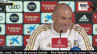 Rueda de prensa de ZIDANE previa Getafe - Real Madrid (03/01/2020)