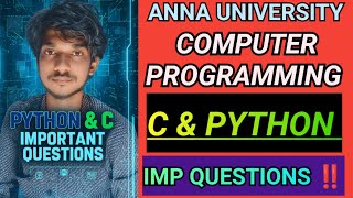Computer Programming C & Python Questions‼️| Engineering C & Python Programming 📌| CS25C01| CS25C02