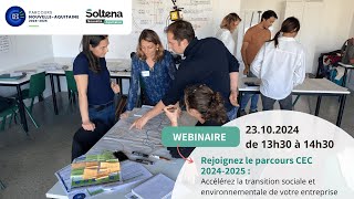 Webinaire - Rejoignez le parcours CEC 2024/2025, Accélérez la transition sociale et environnement.