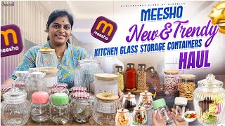 Unboxing Affordable Meesho New Kitchen Glass Jars/Trendy\u0026Stylish Meesho Glass StorageContainers Haul