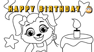 HAPPY BIRTHDAY FROM THE CATS  #howtodraw