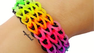 DIY PULSERA de GOMITAS Triple simple con telar Rainbow loom